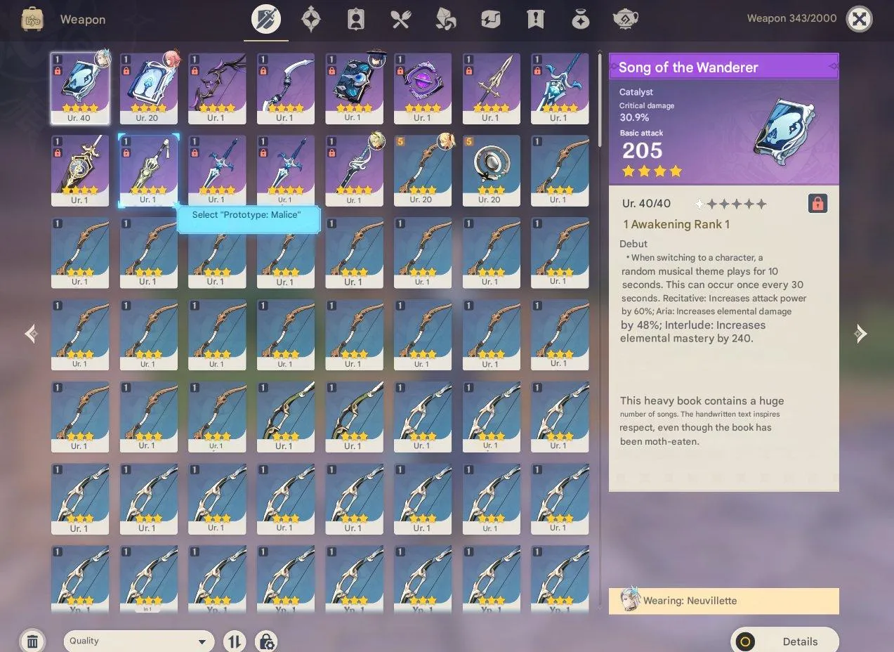 GI1064 Nevillette Wanderer Mualani Yae Miko Hu Tao Starter 